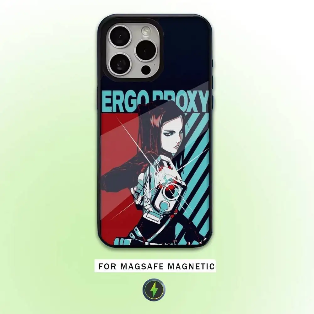 เคสโทรศัพท์ลายอนิเมะ E-ergo P-Proxy สำหรับ iPhone17,16,15,14,13,12,11 Plus,Pro Max รองรับการชาร์จไร้สายแบบแม่เหล็ก Magsafe