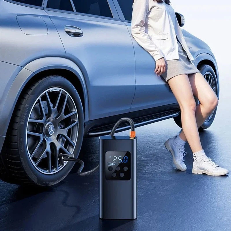 Mini Pompa d'Aria Elettrica Portatile per Auto con Ricarica Wireless