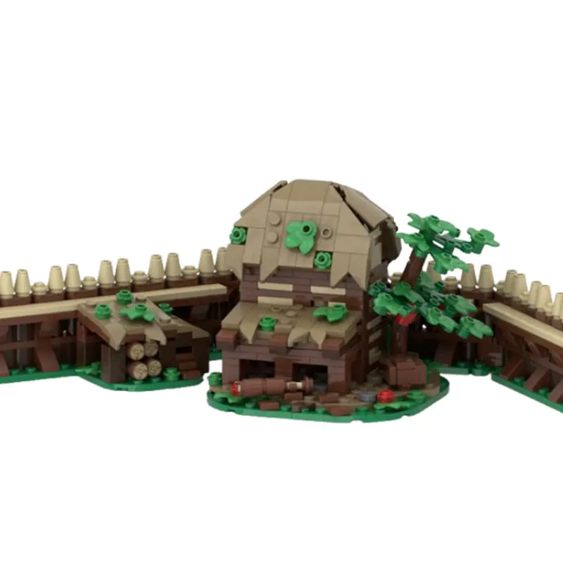 MOC-228789 48 قطعة اللبنات الجسيمات الصغيرة قلعة القرون الوسطى فناء التوسع لعبة مجسمة #3