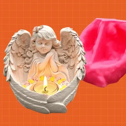 Silicone mold girl angel candlestick gypsum resin concrete crystal drop glue mold handicraft DIY handmade