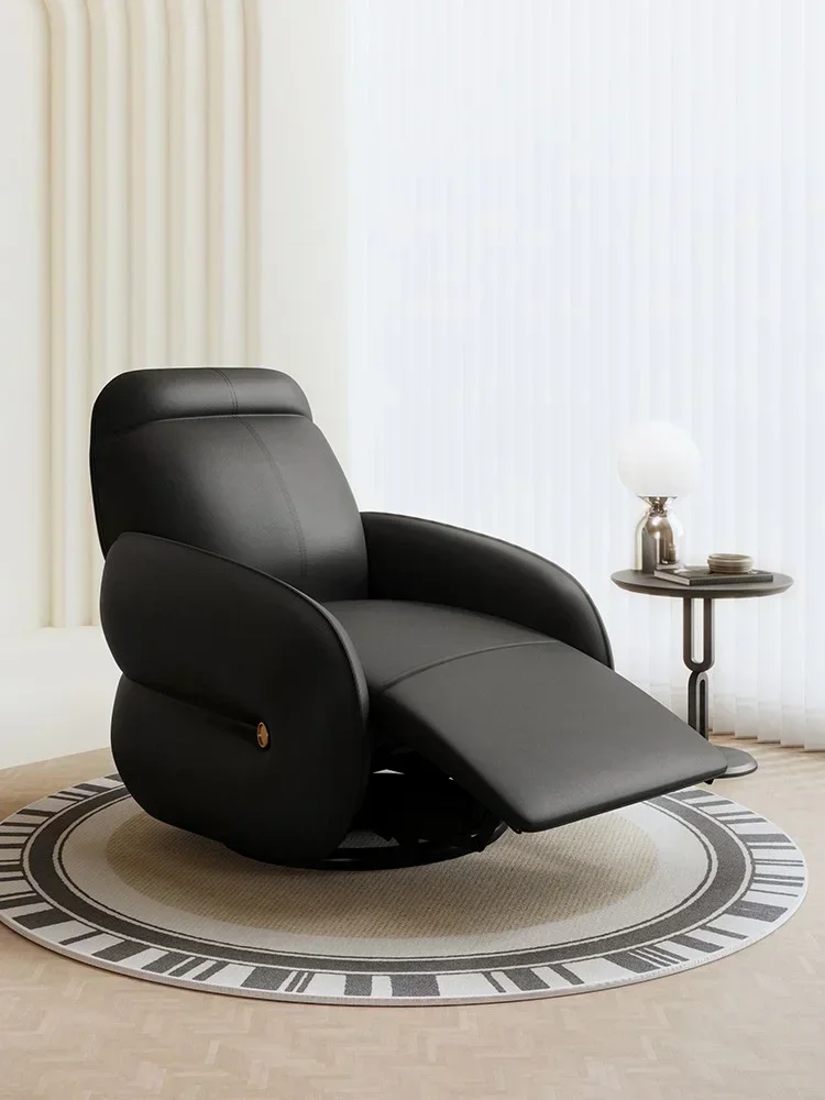 

Single person sofa black retro French functional electric sleeping rocking rotating living room lounge chair