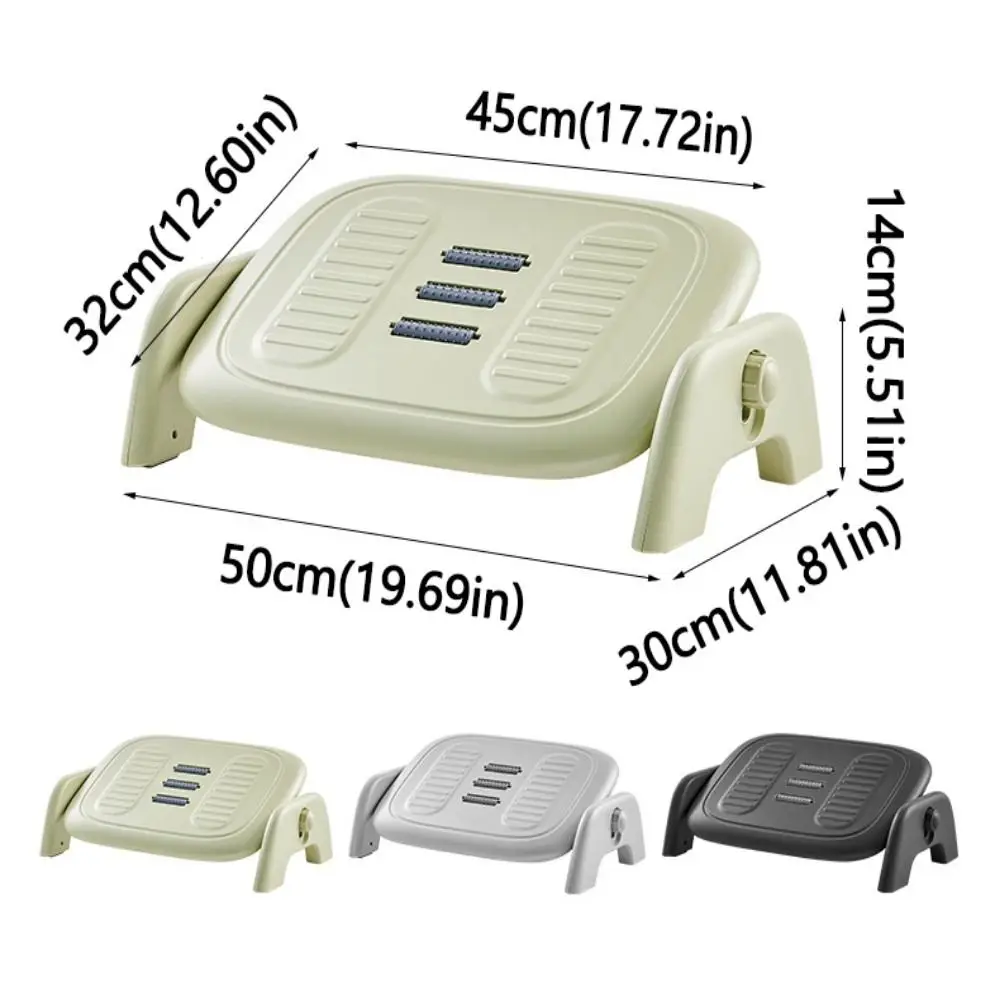Ergonomic Massage Footstool Durable Detachable Under Desk Footrest Feet Support Adjustable Height Footrest Cushion