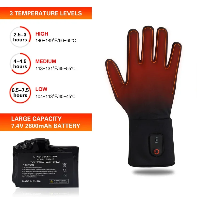 Factory Rechargeable Battery Electric Heated Winter Gloves Cycling Fishing Horse Ski Electric Heating Gloves