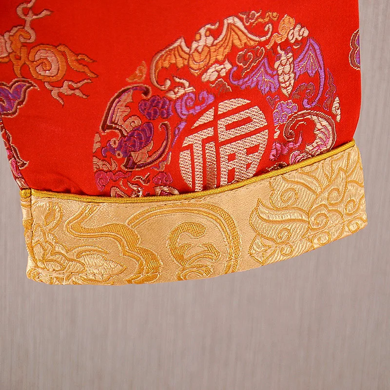 Children Tang Suit Chinese Traditional New Year Costume Photography Clothes Baby Hanfu Hat Kids Hat Long Sleeve Top Pants Set