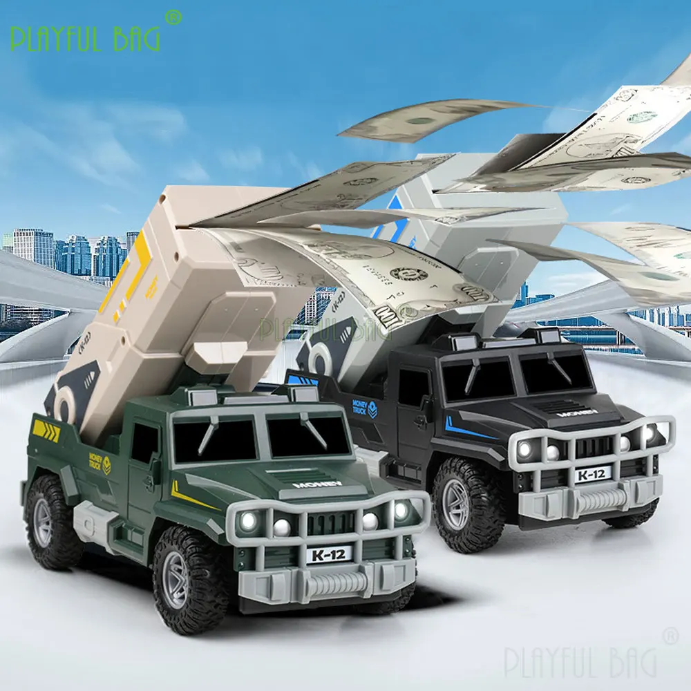 أطفال 2 في 1 بندقية المال RC سيارة مقلد بندقية النقود ومكافحة الهواء مركبة مدرعة لعبة LED الإضاءة التحكم عن بعد هدية الكريسماس VG248