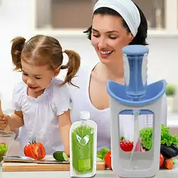 Food Maker with 10 Pouches, Baby Squeeze Station for Fresh Fruit Juice and Puree - Reusable Storage Bags included