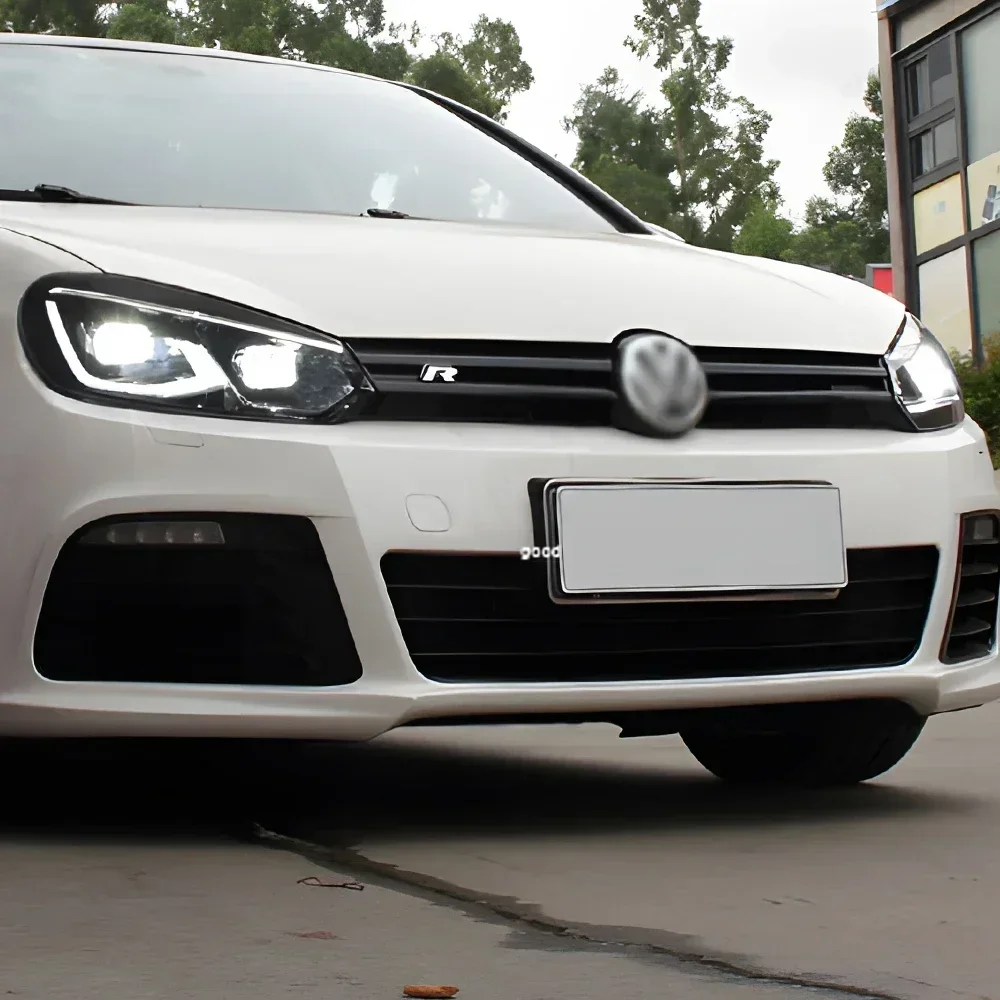 ل 2009-2012 VW Golf 6 MK7 R20 ترقية جولف 8 نمط LED سيارة إضاءة أمامية الجمعية العارض عدسة السيارات المصابيح الأمامية اكسسوارات #4