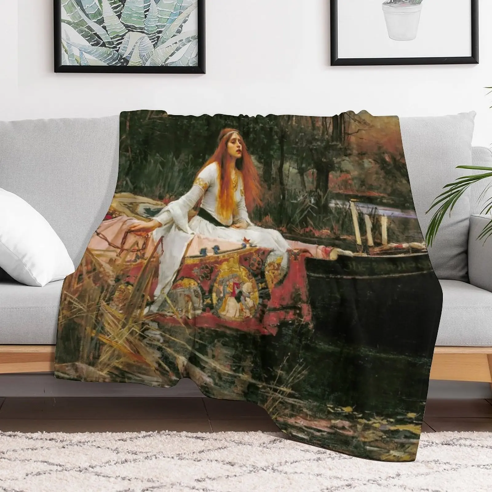 The Lady of Shalott by John William Waterhouse Throw Blanket Luxury St Soft Plaid Decoratives Personalized Gift Blankets