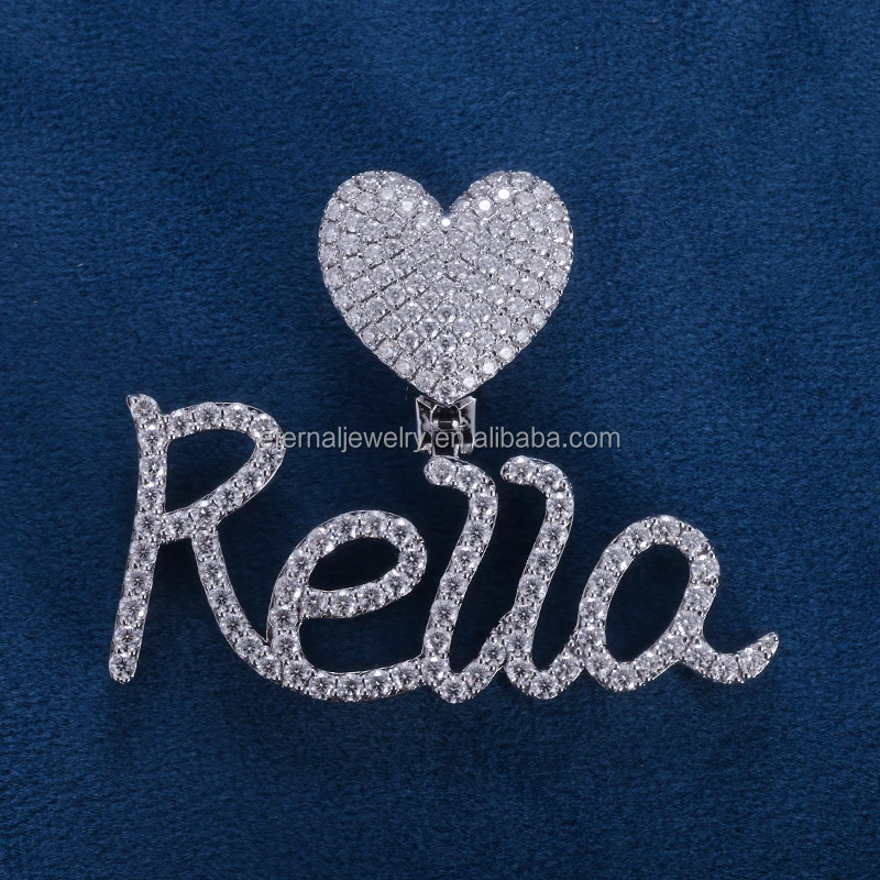  Premium Iced Out Repa Pendant Necklace,  Reversed Cursive Letter with Heart Clasp, Luxury Hip Hop Bling Jewelry, schmuck
