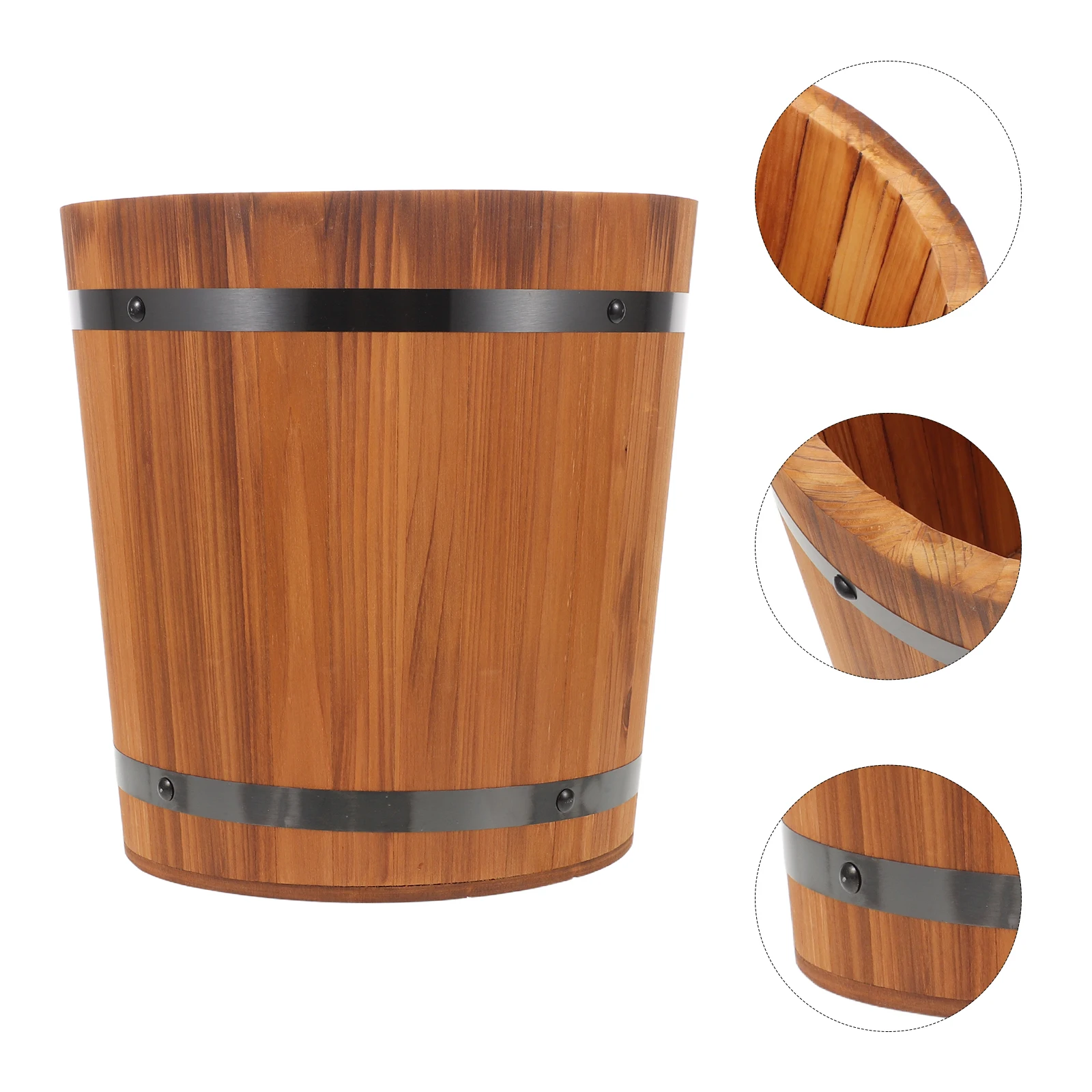 

Wooden Rice Bucket Rice Steamed Cask Wood Sushi Bowl Hangiri Sushi Oke Mixing Tub Food Storage Container Cereal Container for Ho