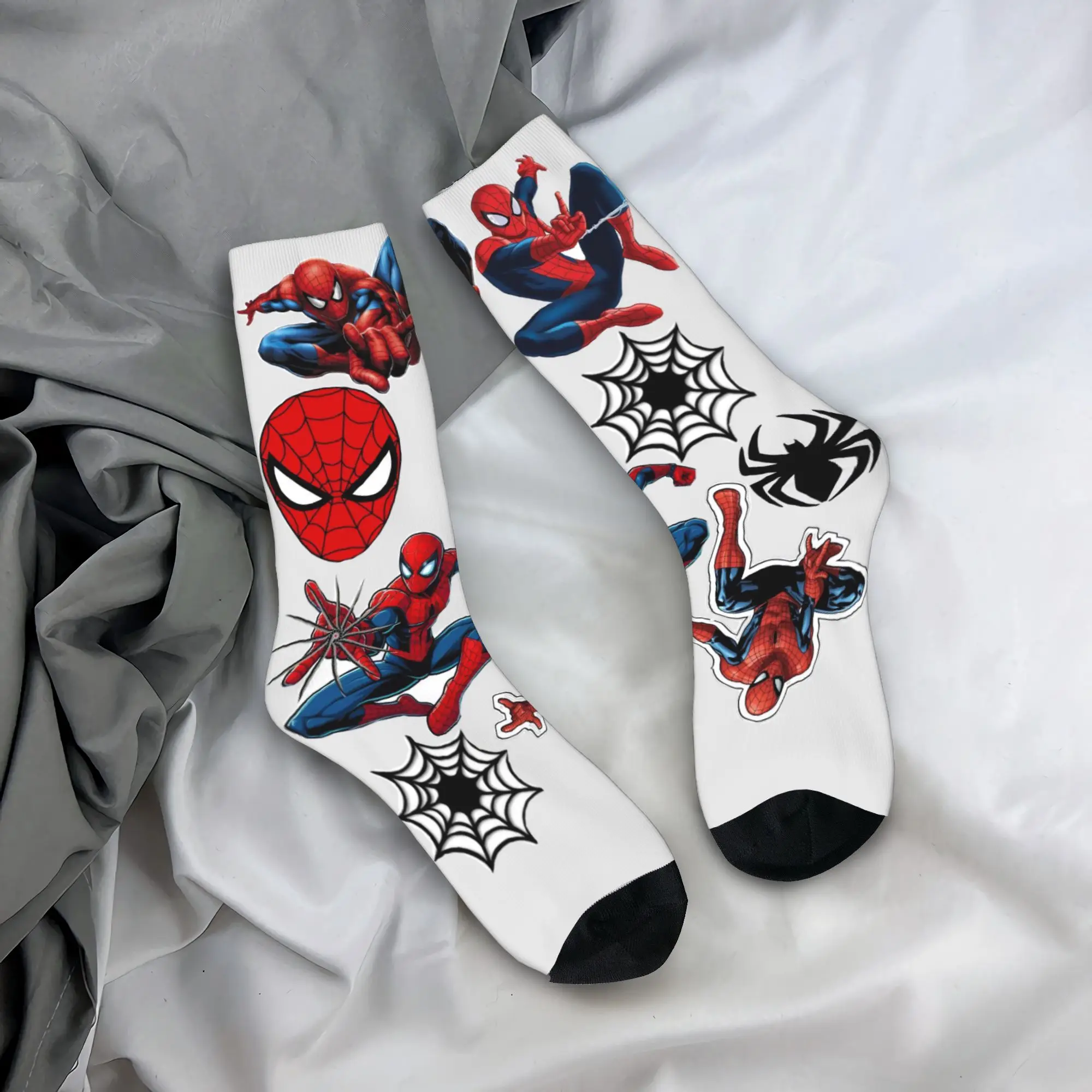 

Коллекция носков «Человек-паук», зимние чулки, забавные мужские теплые мягкие носки, дизайнерские уличные противоскользящие носки