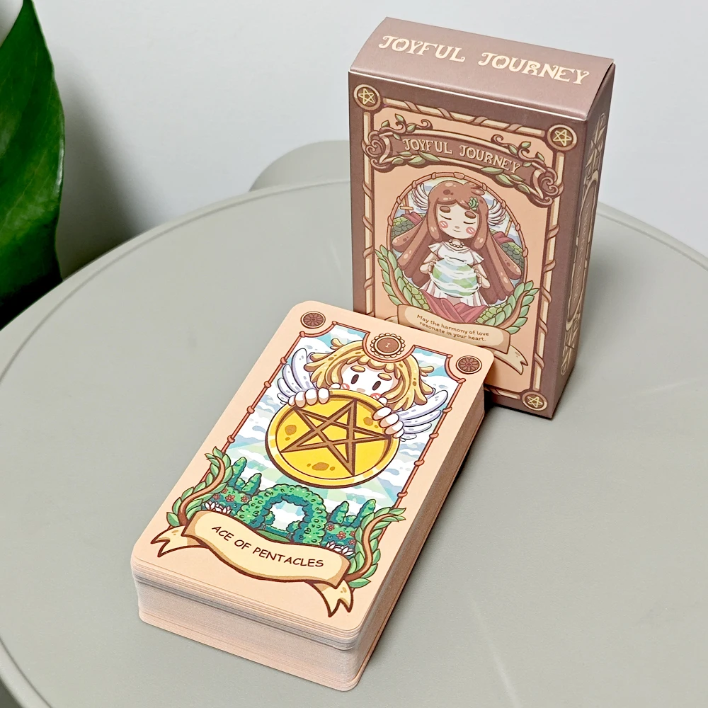 10.3*6cm menyenangkan perjalanan Tarot Rider-waite sistem kartun lucu Tarot Deck 79 buah kartu (termasuk 1 kartu khusus)