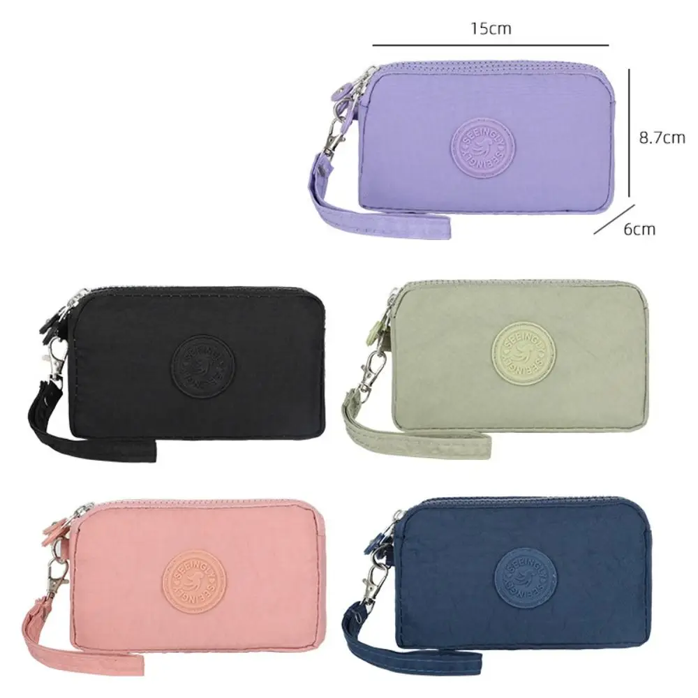New Nylon Long Wallet Waterproof Zipper Money Clip Three Layer Handbag Female Girl