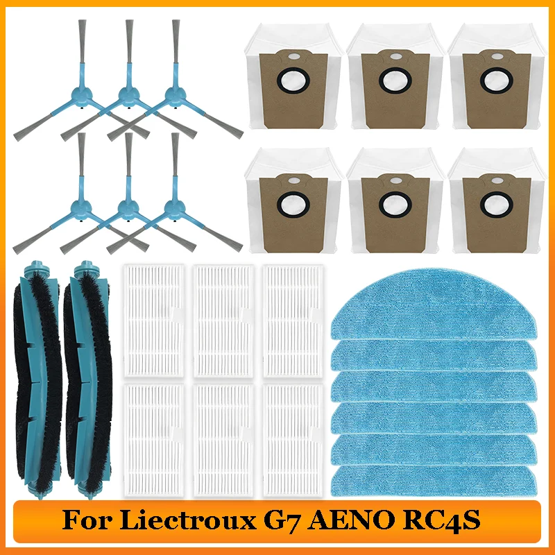 For Liectroux G7  AENO RC4S EVOLUTION AIRO  Vacuum Cleaner Main Roller Side Brush Hepa Filter Mop Cloth Dust Bag Spare Parts