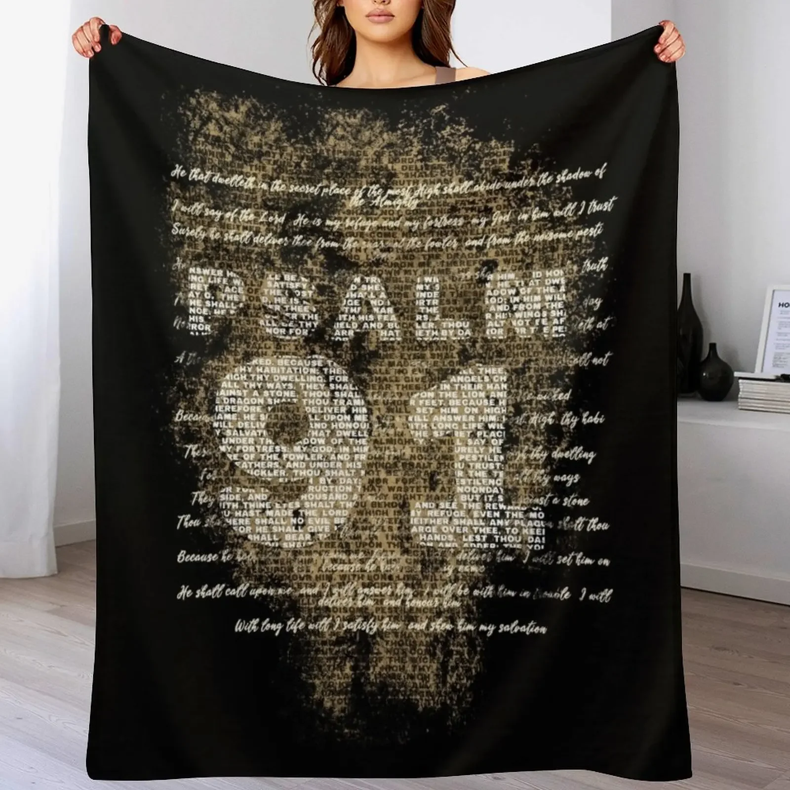 Psalm 91 Throw Blanket Soft Warm Blanket Gift for Grandparents