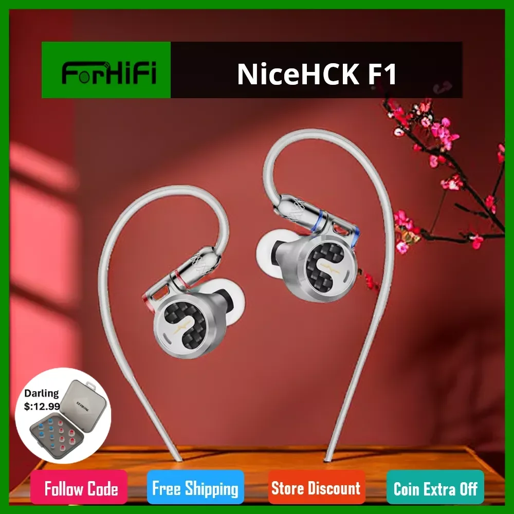 NiceHCK F1 3.5mm/4.4mm Flagship In-ear Earphone 14.2mm Planar Diaphragm Driver HIFI Earbud With 0.78mm 2Pin Detachable Cable IEM