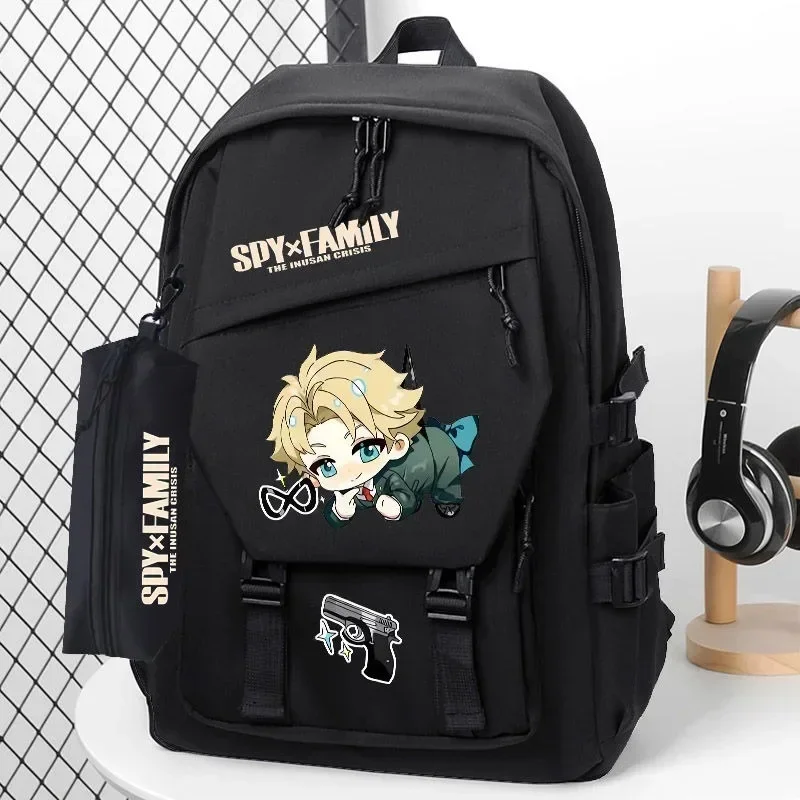 Chibi, 43x30x14 cm, Spy x Family, Borse da scuola per studenti e adolescenti, Zaini anime Mochilas di grande capacità per ragazze e ragazzi, regalo