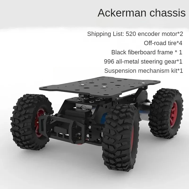 4WD Ackerman Robot Car Chassis with Encoder Motor Front Wheel Servo MG996 Steering Chassis Programmable Robot DIY Kit RC Tank