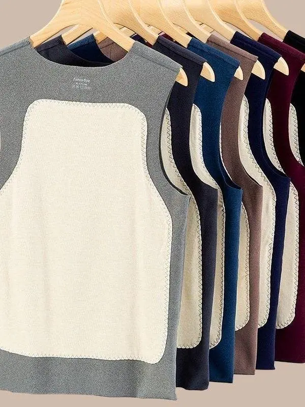 

Thiened Double-Sided Fce Vest Warm Sl oulder Pad German Velvet Faion Urban Sle Men's ort Sve Sweater