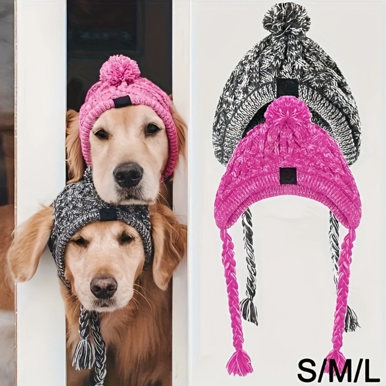 Cozy Winter Dog Hat With Fluffy Pompom - Keep Your Pet Warm And Stylish!