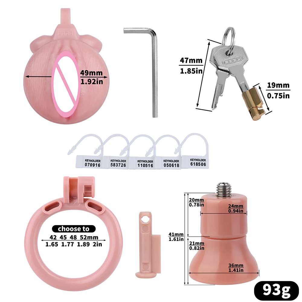 FRKO ABS Inverted Sissy Chastity Penis Cage Device Real Clitoral Labia Male To Female 4 Lockcock Rings Sex Toys Pussy Worship - view 5