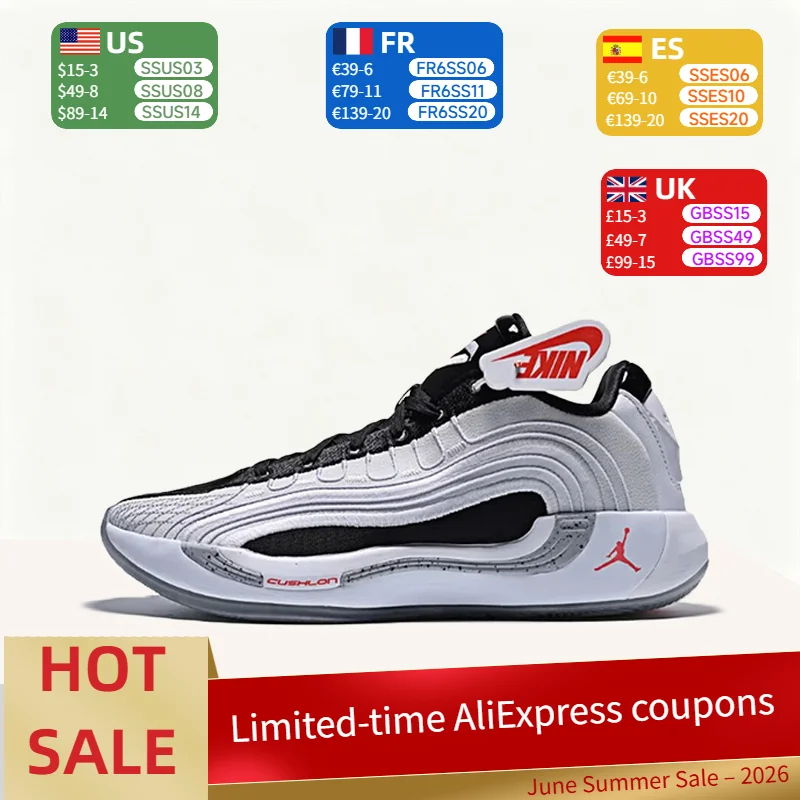 Zapatillas de baloncesto Nike Jordan Luka 4 para hombre: soporte, ajuste cómodo, transpirables y duraderas (negras y blancas) HF0824-101
