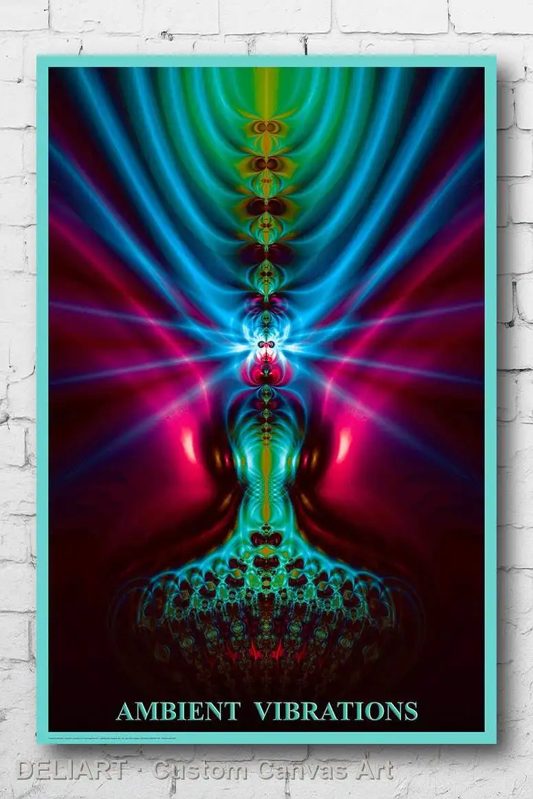 

AMBIENT VIBRATIONS - PSYCHEDELIC Canvas Poster Custom Size Available Room Decoration Home Decor Wall Art