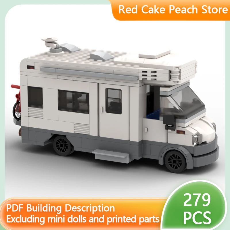 

City Car Model MOC Building Bricks European Type Semi Motorhome Modular Technology Children Holiday Gifts Assemble Toys Suit