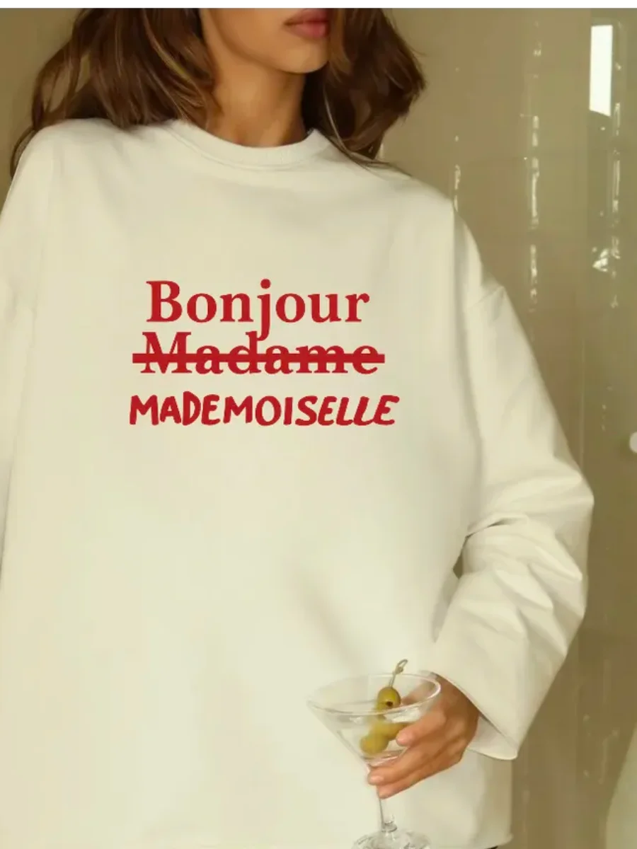 Camisas de manga larga de algodón puro con temperamento Retro, sudaderas finas únicas con estampado de letras bonitas, ropa de calle para mujer, Tops de moda de otoño