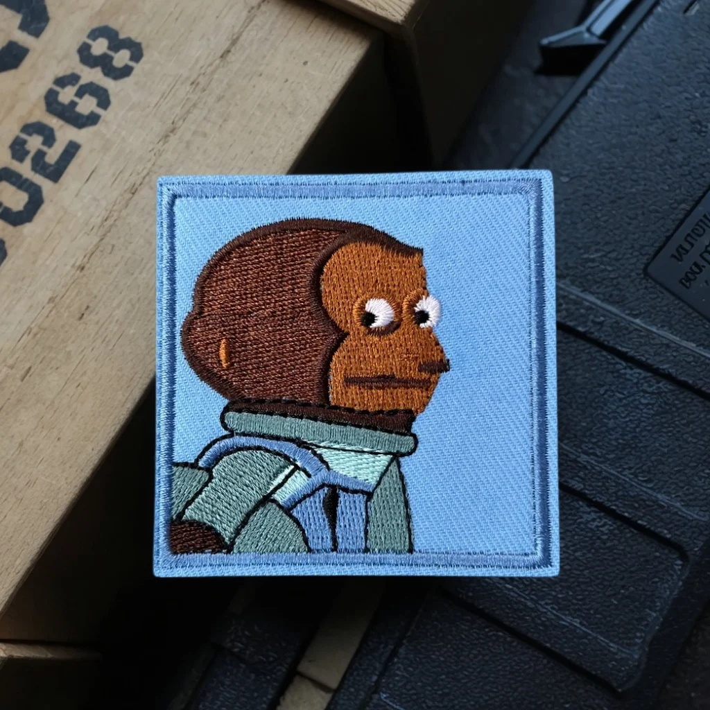 

Awkwardly Timid Monkey Expression Morale Badge Military Tactical Patches Backpack Stickers Hook and Loop Armband Appliques