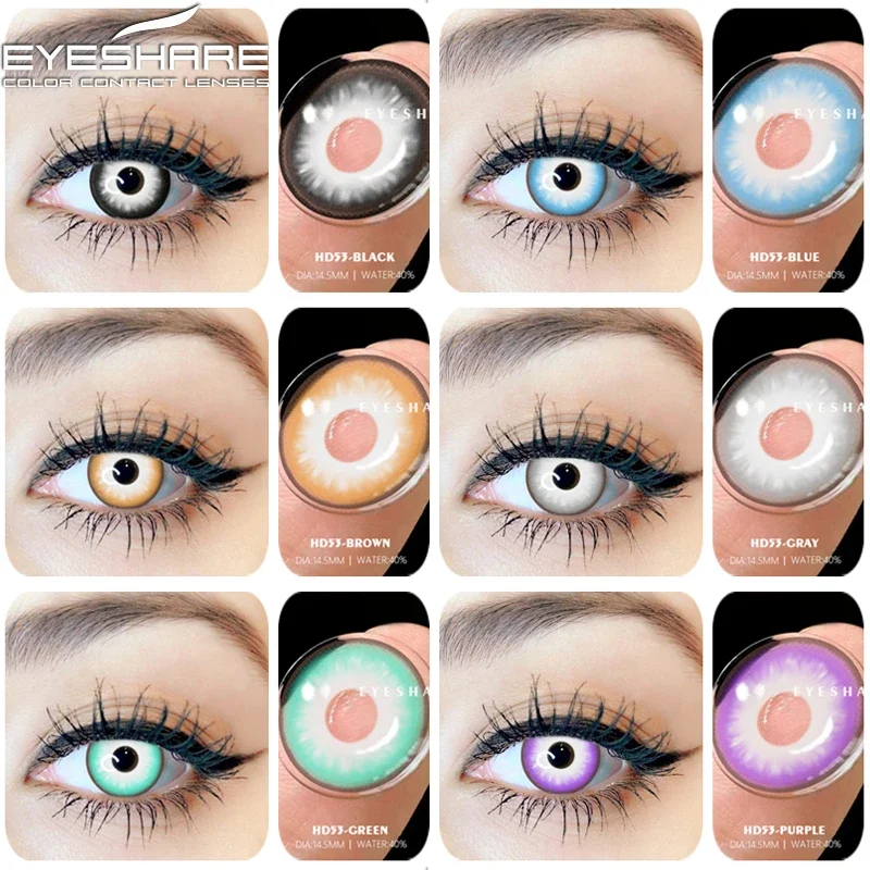 EYESHARE 1 Pair(2pcs) Colored Contact Lenses For Eyes New Cosplay Blue Lenses Eyes Contacs tens Yearly Beauty Makeup Color Lens