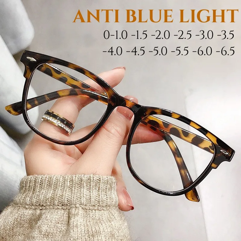 

Transparent Anti-blue Light Myopia Glasses Women Men Ultralight Eyewear Oversized Near Sight Eye Glasses Diopters -1.0 To -6.0