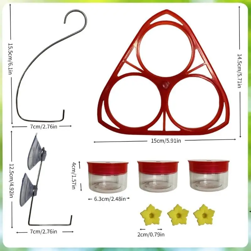 31KA 1pc/3pcs Mangiatoia da appendere per colibrì trasparente per mangiatoia per uccelli da cortile