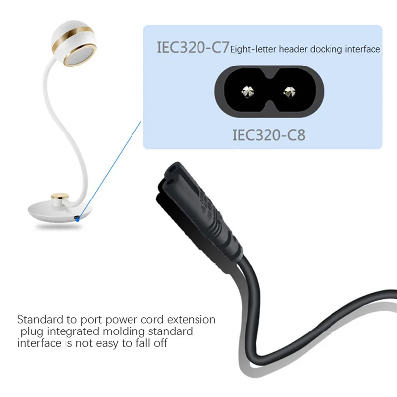 

A99E-10X IEC 3-Pin C14 Male To C7 Female Converter Adapter Cable For PDU UPS Kettle(2.0M)