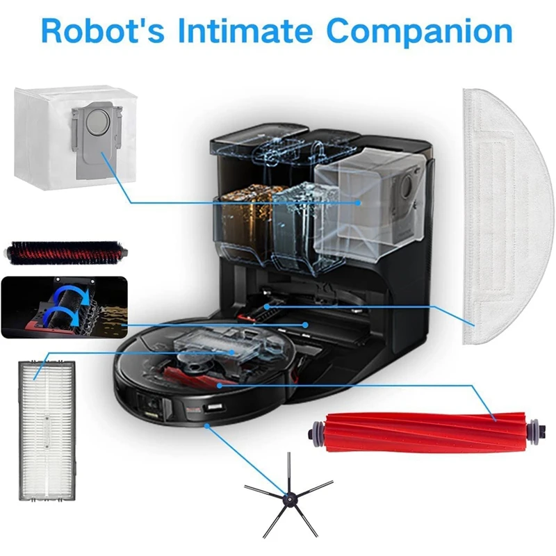 Roborock-掃除機用ブラシ,s7 maxv ultra s7 pro用,超微細ブラシ,メインブラシ,モップフィルター,バッグ,ロボット掃除機の交換