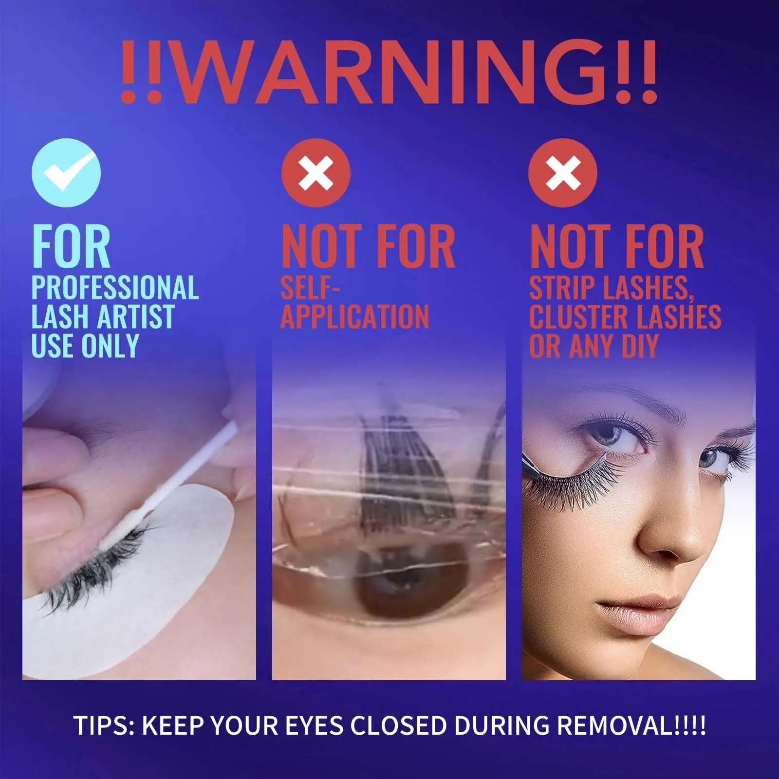 Gollee Eyelash Extension Remover New formula 1Min Fast Dissolve No Damage to Natural Lash Professional Adhesive Remover Supplies