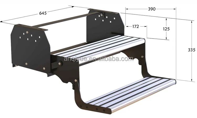 Double-Level Manual RV Step Heavy-Duty Foldable Entry Step For Trailer