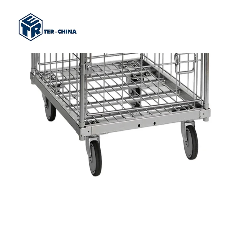 710x800xH1800 Metal Roll Cage Container Medium Duty Laundry Trolley Cart with Wheels Cage Trolley for Laundry Hospital