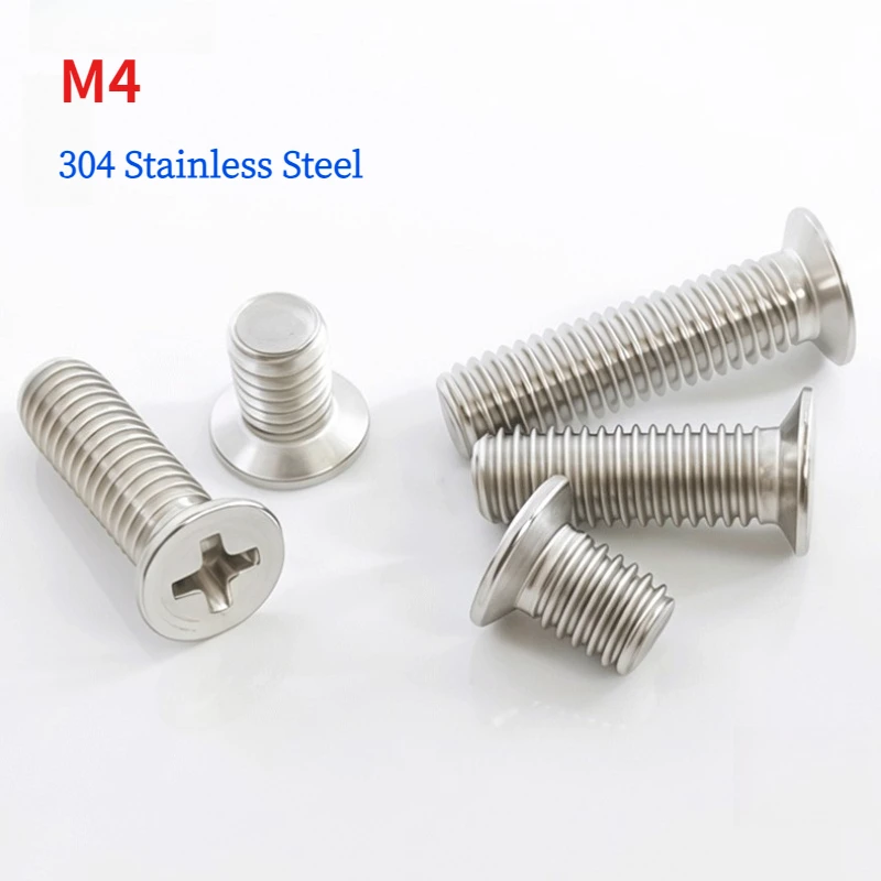 Small Head Screw 304 Stainless Steel M4 Cross Flat Countersunk Head Cross Screws
