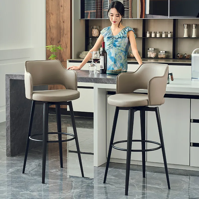 High stool bar chair, modern minimalist bar chair, home-use swivel bar chair, island counter chair, reception desk chair, bar