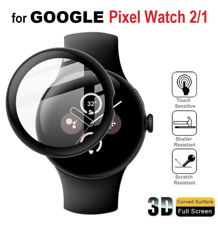 3PCS 3D Curved Edge Screen Protector for Google Pixel Watch 2 / 1 Smartwatch Full Cover Protective Film