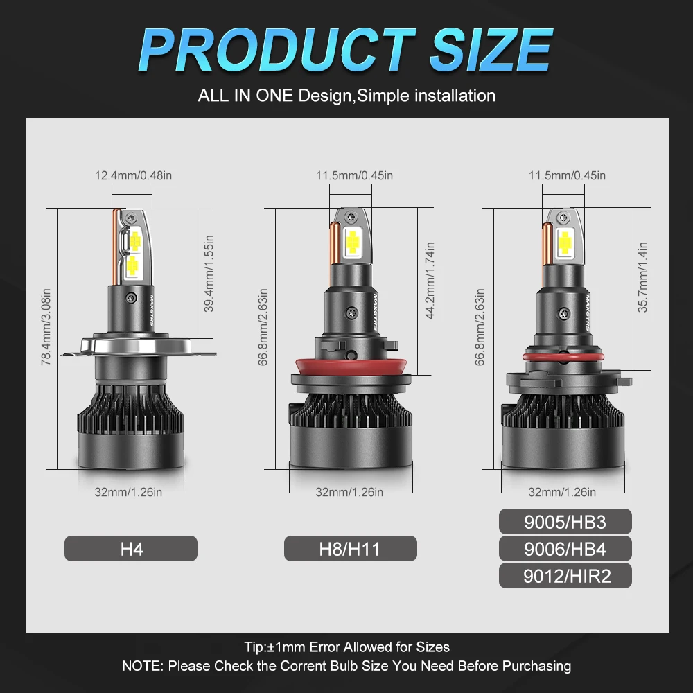 MAXGTRS H7 Led 130W 28000LM H4 Bohlam LED Canbus Lampu Depan H11 H8 H9 9005 HB3 9006 HB4 H1 Super Terang 6500K Lampu Mobil