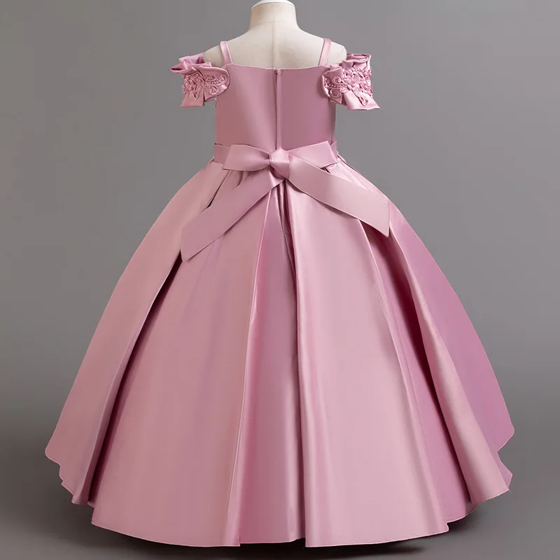 فستان الحفلات للفتيات المزين بالزهور فستان الأميرة المطرز للمراهقين أول مناولة لحفلات الزفاف وأعياد الميلاد وحفلات الأداء #2