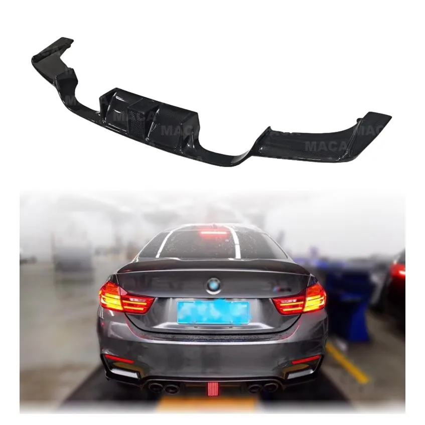 Premium Carbon Fiber LED Light Rear Diffuser For BMW M3 M4 F80 F82 2015-2021