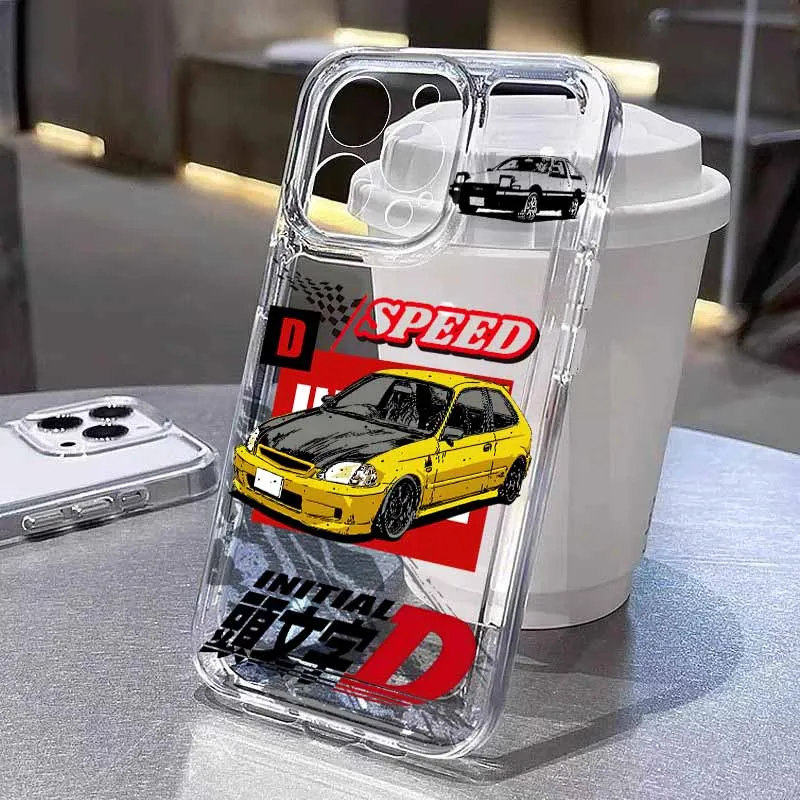 Initial D Car Race Phone Case For Apple iPhone 17 Air 16E 15 14 13 12 11 mini Pro Max Plus Transparent Space Cover Silicone Soft view 3