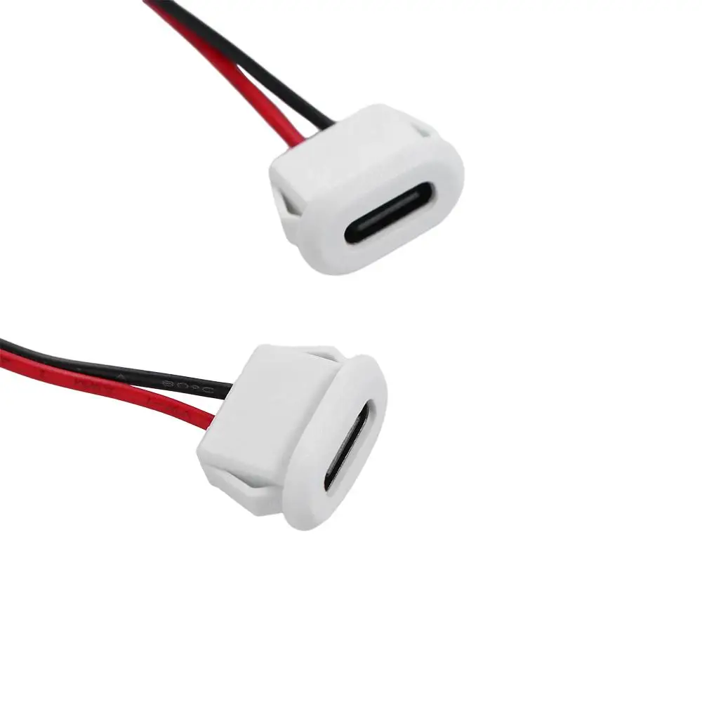 5Pcs Charging Port Type-C Base With Welding Wire Female Base USB-C Type USB-C Connector Charging Interface 2 Pin Connector