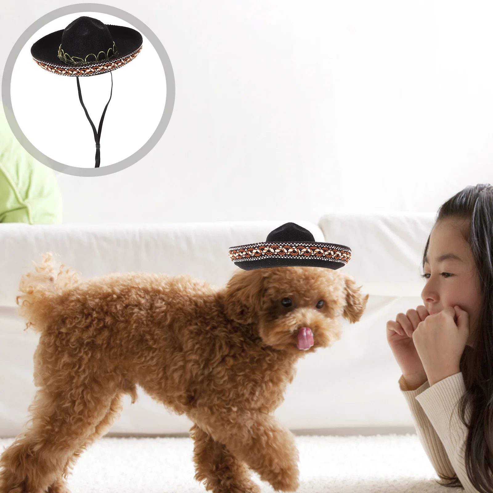 Dog Sombrero Hat Mini Party Hats Small Fiesta Hat Cinco De Mayo Headband Hats Sombrero Party Cat Costume Clothes Mexican