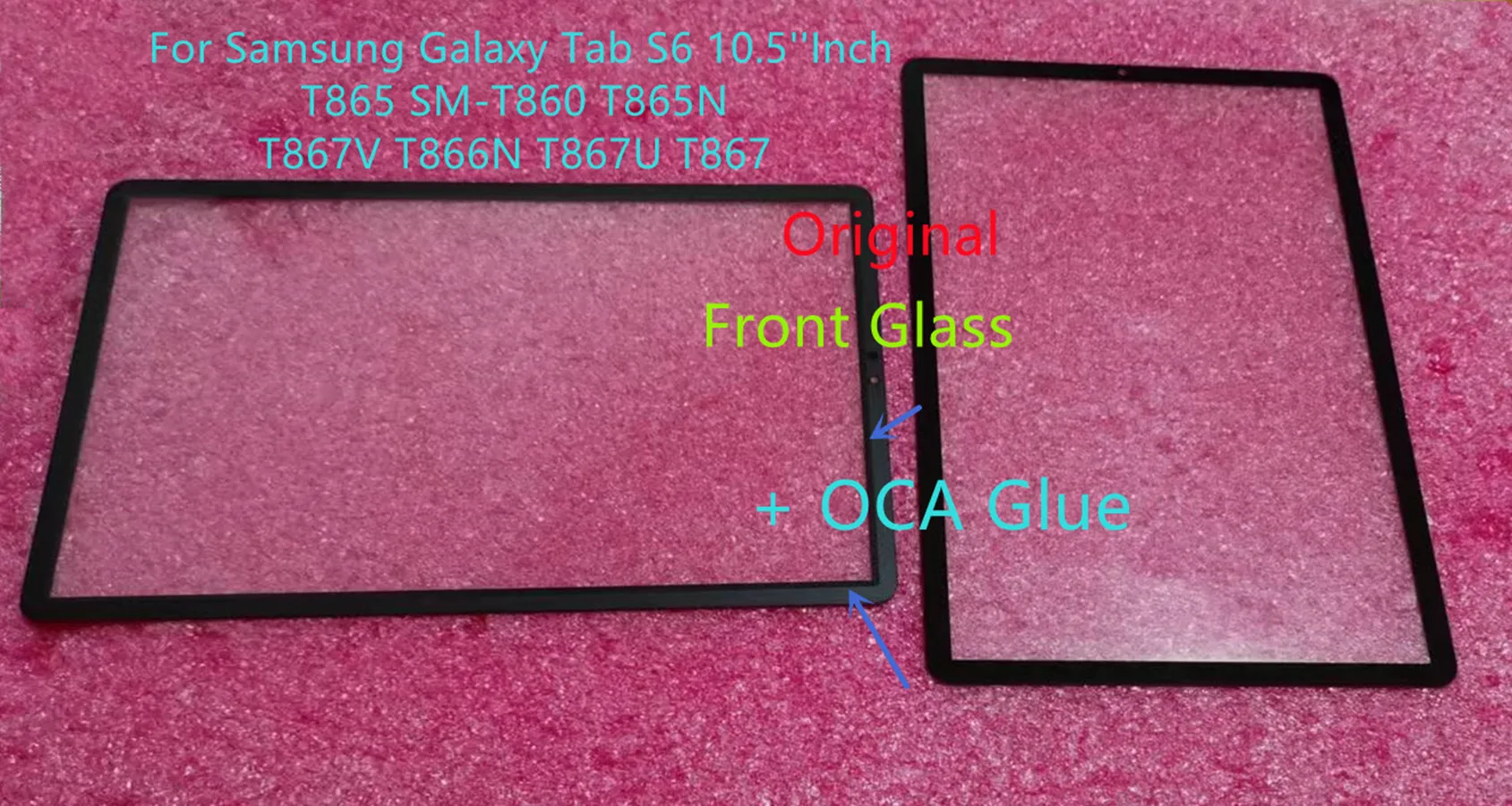 

Touch Screen Front Glass + OCA Glue For Samsung Galaxy Tab S6 10.5'' Inch T865 SM-T860 T865N T867V T866N T867U T867 T860