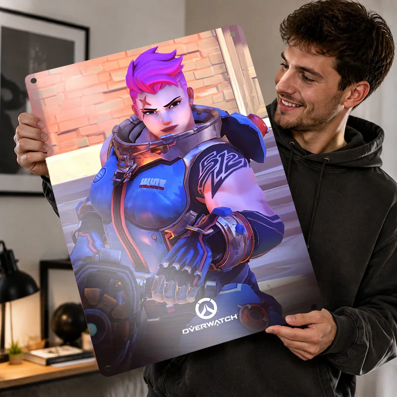 Overwatch Aluminum Posters Personalized Metal Tin Sign Dark Adventure Graphic Wall Art Ideal For Media Lounge Or Birthday Gift