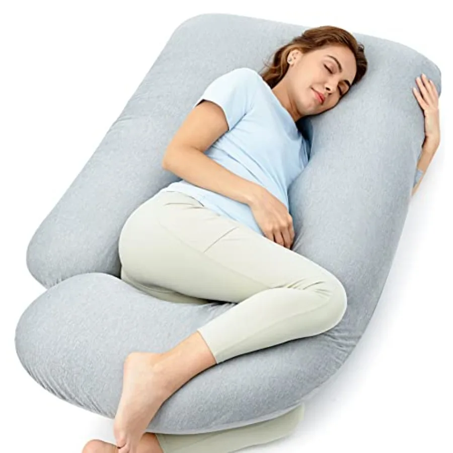 

Momcozy Pregnancy Pillows with Cooling Cover U-Shaped Full Body Maternity Pillow for Side Sleepers 57 Inch - Support for Back H